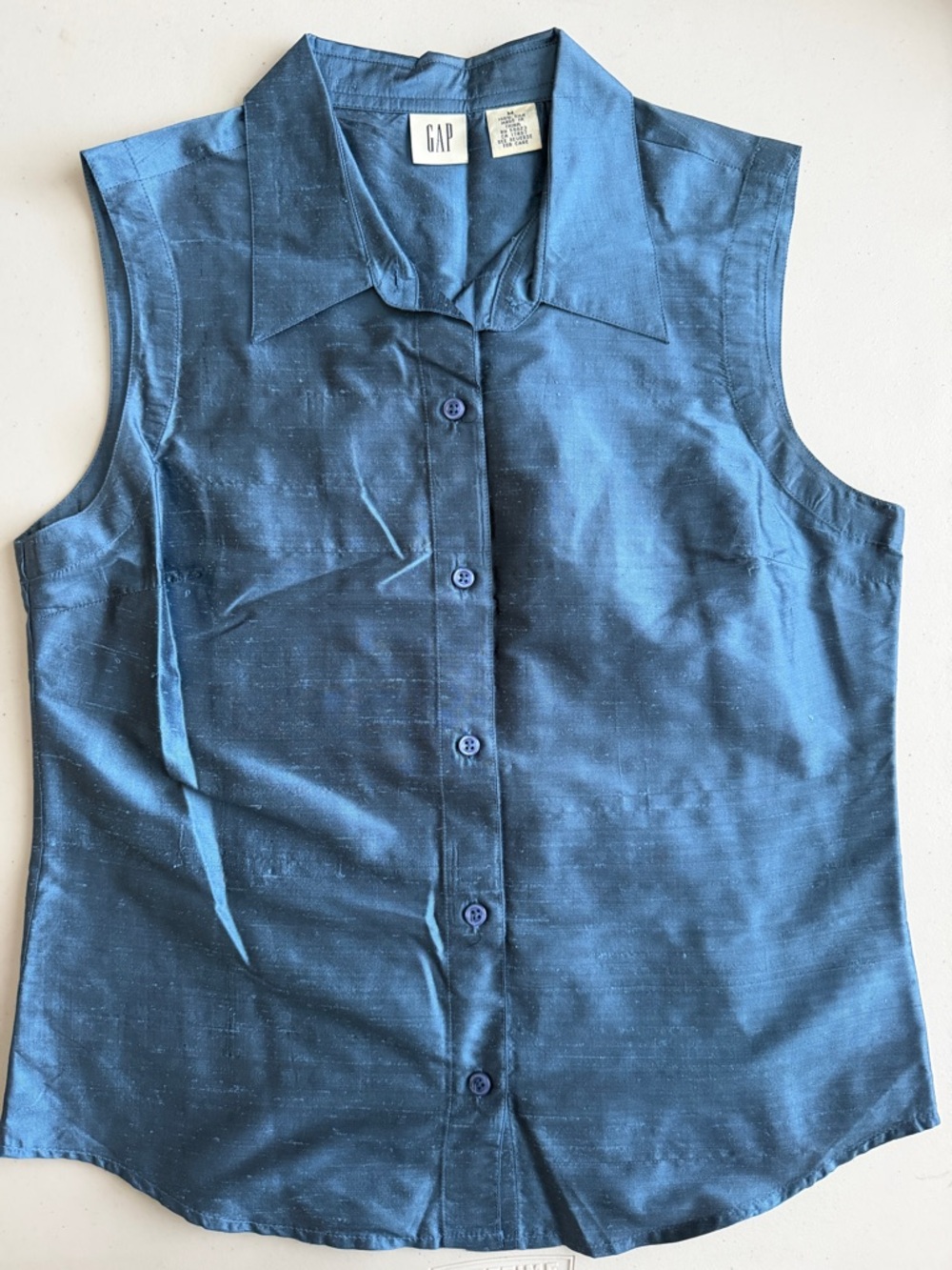 💙🩵GAP Blue Silk Sleeveless Shirt Blouse